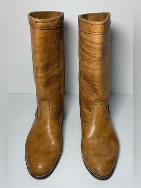 Vintage 1970s Style Tan Leather Campus / Roper Boots